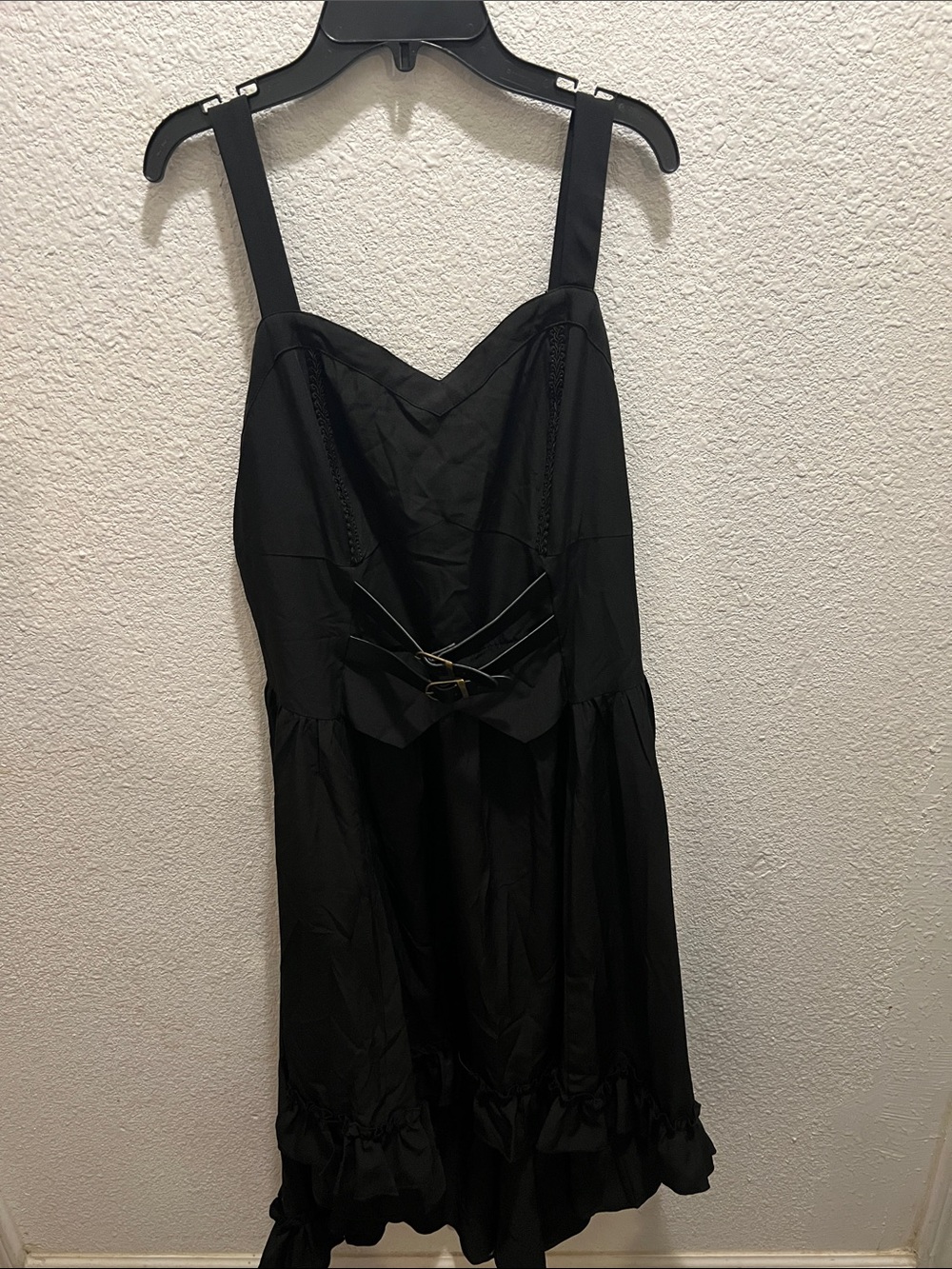 Strappy Black Midi Dress with Waist Bow